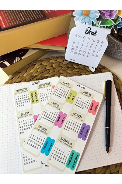 SelisCraft 2026 Mini Renkli Ayraçlı Sticker Takvim Seti 2026 / Ajanda Takvim ...