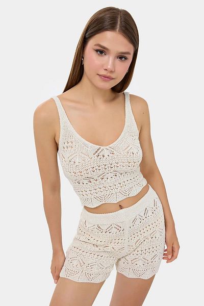 Hiccup Crochet Knitted Sleeveless High Waist Koord