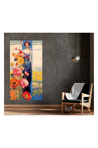 HDART Soyut çiçekler içerisindeki Kadın Dekoratif duvar Kanvas Tablosu Tablo