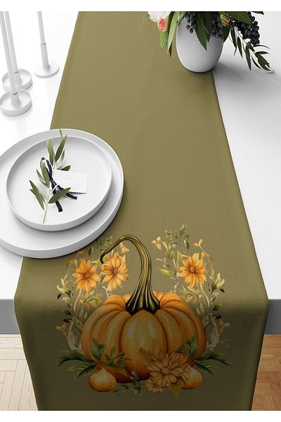 Bertille Home Autumn Series 140X40 cm Digital Printed Runner (Halloween Autumn)