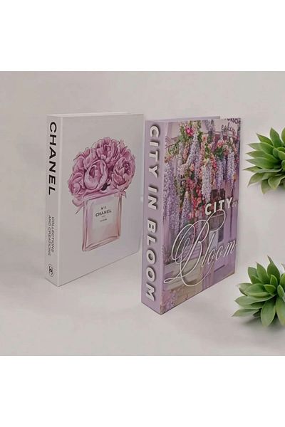PEARLESS LOVE Set de 2 cutii decorative cu aspect de carte