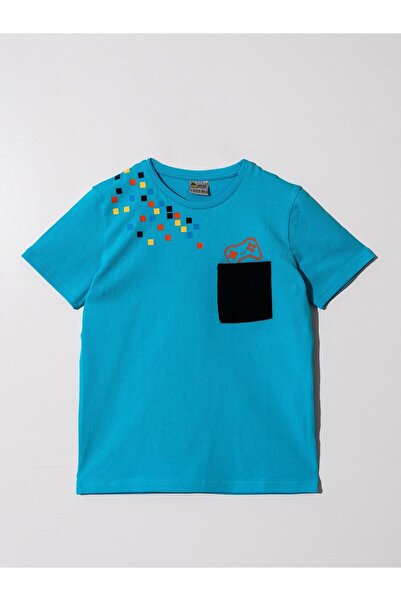 Mışıl Kids Tricou cu imprimeu GAMEPAD pentru băieți - Tricou cu buzunar micro