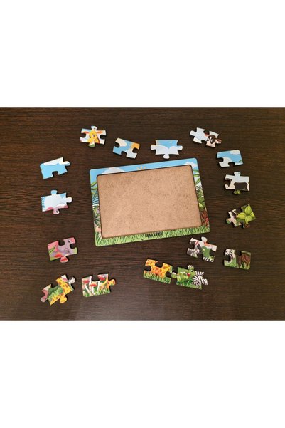 Fizello Animal Kingdom - 1-16 Piece Educational Learning Wooden Puzzle, Baby and Children's Toy