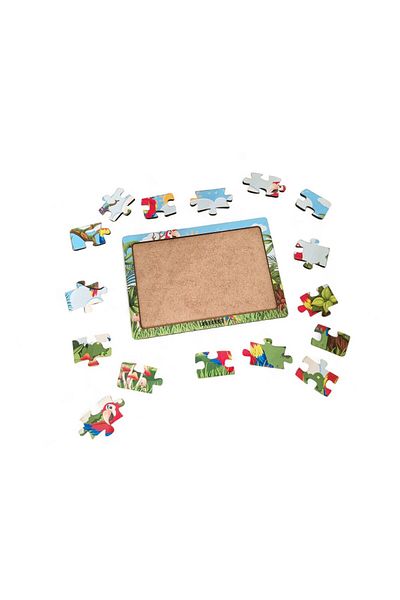 Fizello Parrots 16 Pieces Educational Learning Wooden Kids Puzzle Montessori Jigsaw Baby Children Toy