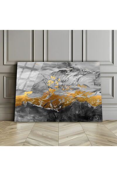 Harikabirev HARİKABİREV | STICLA INERABLE (TEMPERATA) TABLOA AUR-NEGRA 01 | T...