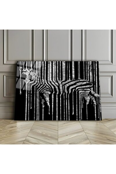 Harikabirev HARİKABİREV | STICLA INIMPRIMABILĂ (TEMPERATĂ) TABLA ZEBRA NEGRU-ALB 01 | TMTEKLİ