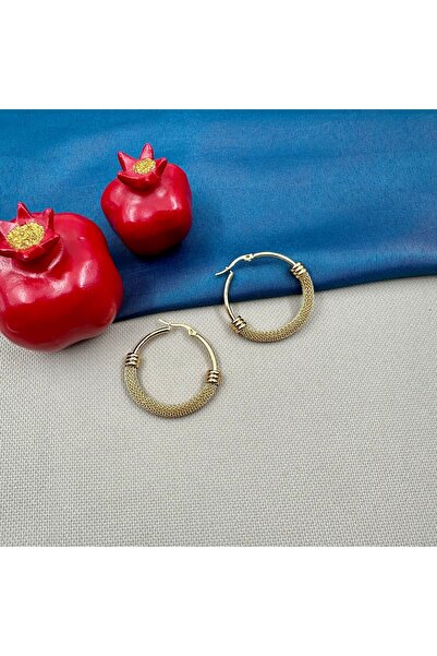 Opia Takı & Aksesuar Steel Gold Straw Hoop Earrings