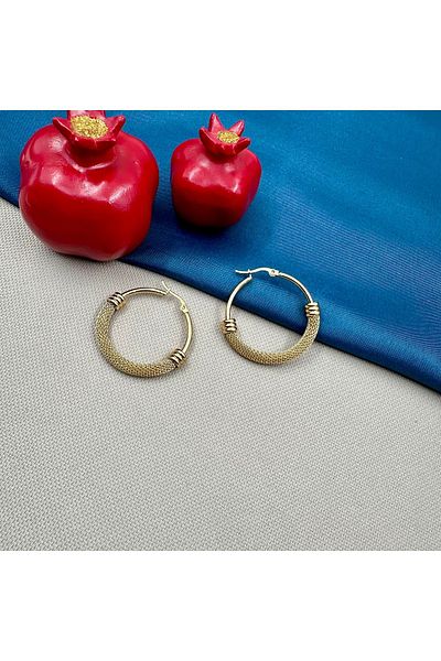 Opia Takı & Aksesuar Steel Gold Straw Hoop Earrings