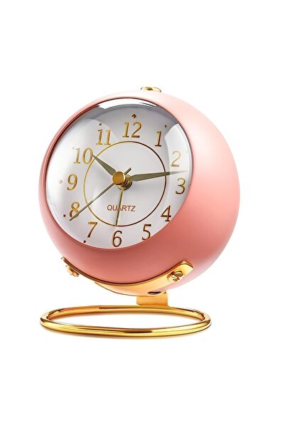 EXENET Altın Detaylı Metal Quartz Masa Saati - Modern Retro Tasarım Özel Çala...
