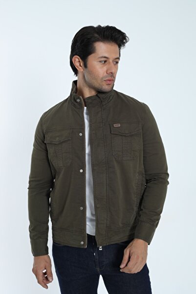 Cordial Мъжко сезонно яке, каки, закопчаване с цип и тик-так, 4 джоба, 100% п...