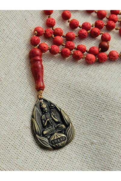 CAPO by Aytaç Yamaç Buddha Mercan Lav Taşı Karnelyan Mala Kolye Doğal Taş Uni...