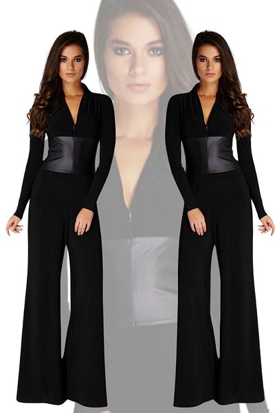 Laranor بذلة جلدية سوداء - تفاصيل الياقة، سحاب أمامي، ملابس نهارية وليلة 15l4557