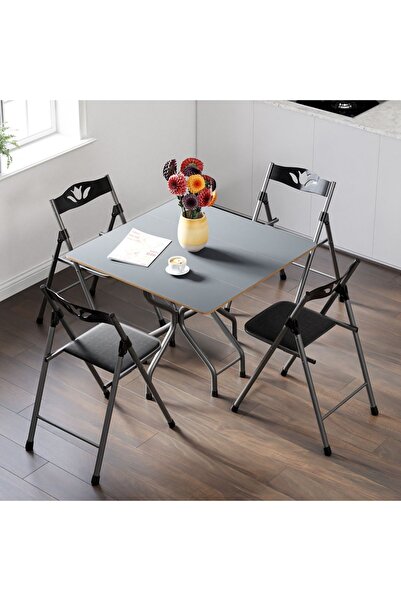 Güzelkan Katlanır Kırma Kare Masa Sandalye Takımı Seti