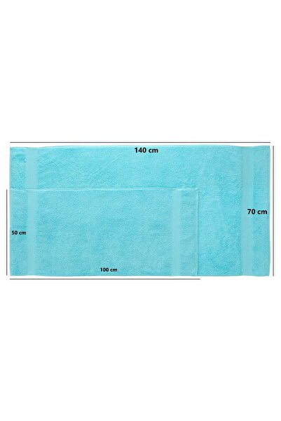 MAURAHOME Tomurcuk %100 Pamuk 6'lı Banyo Havlu Seti (2'li Banyo Havlusu 70x140cm ve 4'lü El Havlusu 50x100cm)