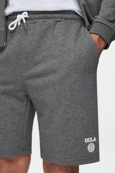 UCLA RANDY Koyu Gri Baskılı Baskılı Standard Fit Erkek Örme Şort