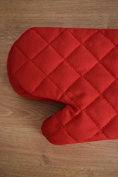 ROZET TEKSTİL Yanmaz,ısıya Dayanıklı Isı Geçirmeyen Mutfak Fırın Tencere Eldiveni Tutacak Seti 2 Eldiven 2 Tutacak