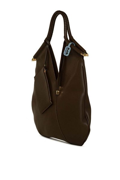 Bagmori Brown Women's Knitted Strap Large Tote Bag m 000008511
