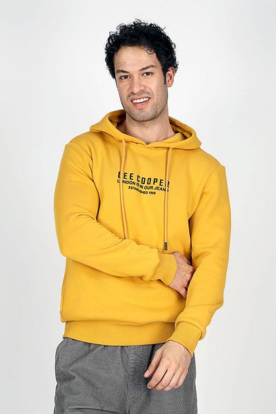 Lee Cooper Men's Hooded Sweatshirt - Faust Mustard