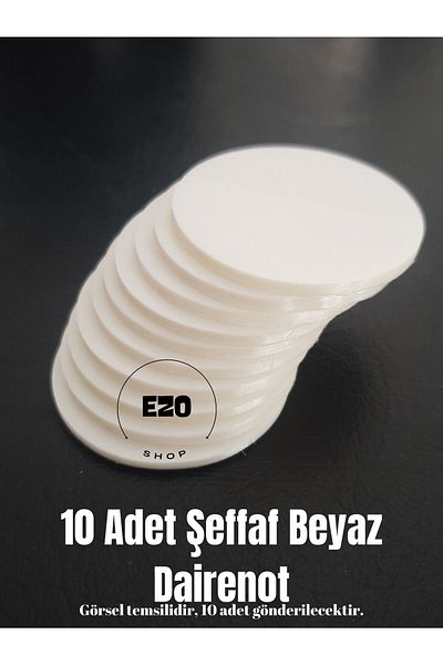 EZOSHOP 10 Pieces Transparent White Circle Adhesive Note Paper Post-It Bookmark Postit Dairenot