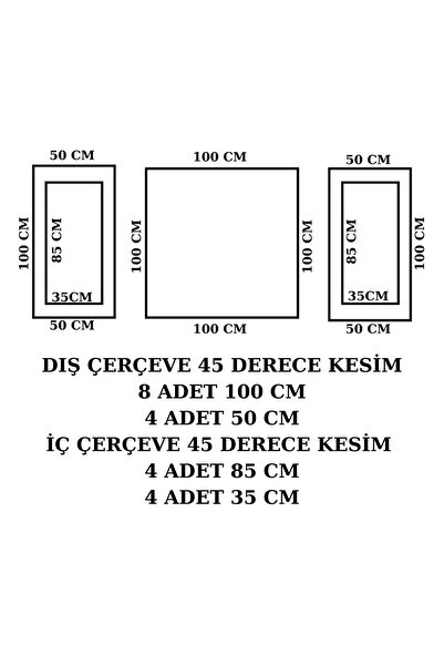 DİECOR Kolay Kurulum, Kendinden Yapışkanlı, Boyanabilir Dekoratif Hazır Kesimli Duvar Çıtası Paketi