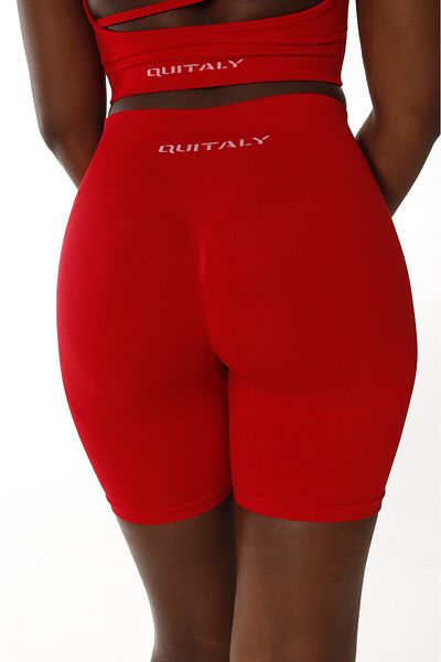 quitaly Virtus Red Push up Seamless Drawstring Shorts