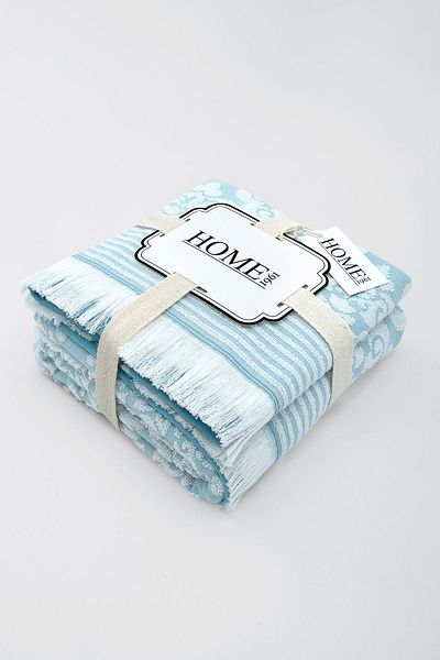 HOME 1961 50x90+70x140 Set de baie jacquard din bumbac colorat cu model din 2 piese - Absorbție mare de apă
