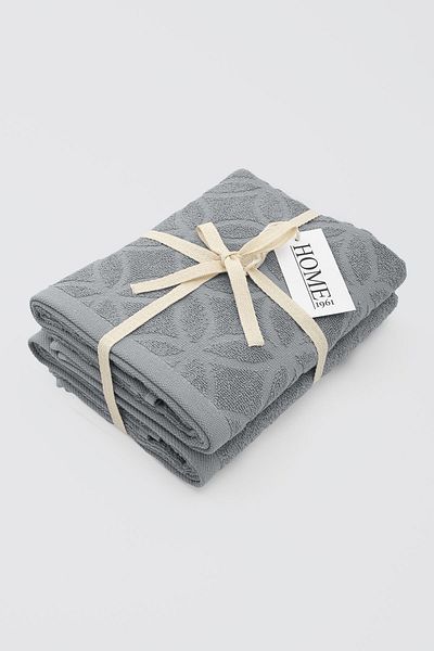 HOME 1961 50X90 Towel Set of 2 Soft Colored Jacquard High Water Absorbent Feature (Vibe)