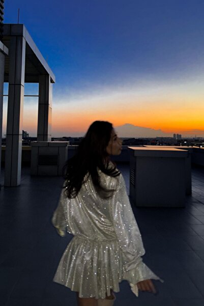 Gülşah Evecen Silver Shirt Dress