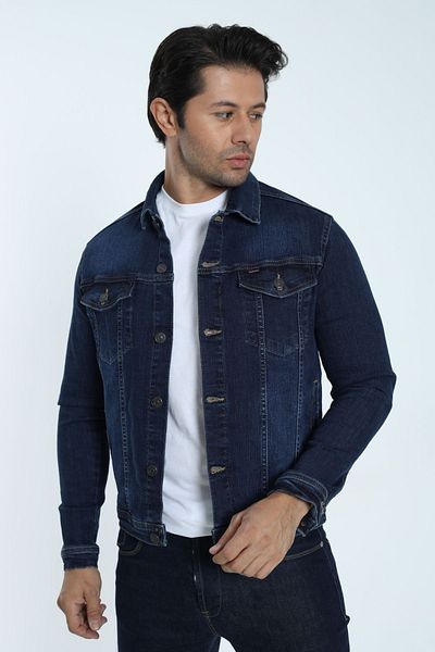 Cordial Palton din denim pentru bărbați, cu nasturi, 4 buzunare