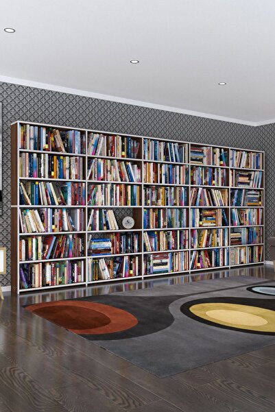 Kenzlife Kitaplık Süper Ga Cvz 180*400*19 6 Katlı 5 Bölme Çift Bölme Opsiyonlu Ofis Mutfak Banyo Dol