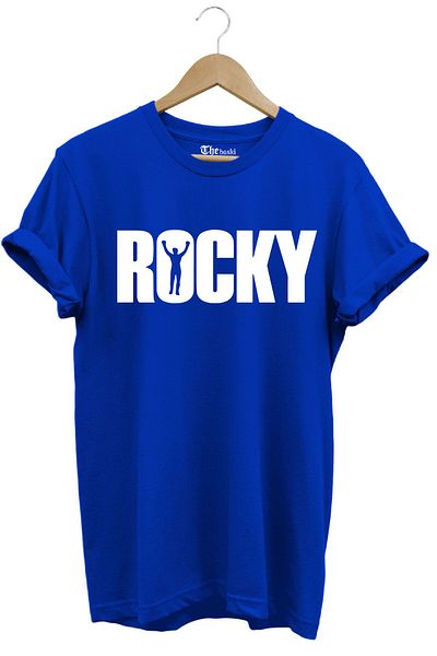 The Baski Μπλουζάκι με στάμπα Rocky Boxing Design 100% Cotton Premium Blue T-shirt