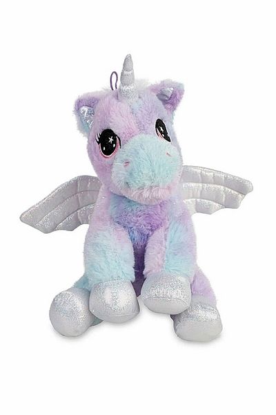 Şeker Adası Purple Unicorn Pony Plush Horse Toy with Wings and Horns 35 cm