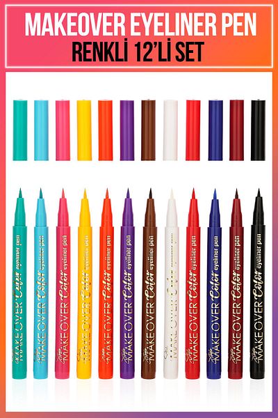 New Well Set of 12 Colorful Makeover Eyeliner Pen