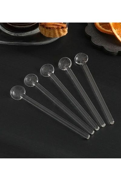 ARGKRİSTAL Set of 6 Glass Teaspoons