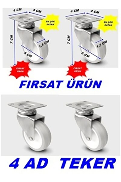 Uzerkan 50x20 Masa , sehpa tekerleği ( 4 adet )