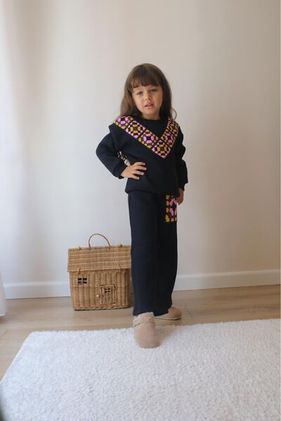 wiizy kids Girl's Knitted Patterned Style Set
