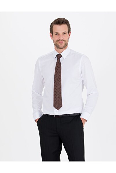 Pierre Cardin Pi̇erre Cardin Cotton Woven Fabric Slim Fit White Shirt