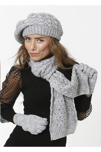Wearflawless Set de 3 piese Winter Painter pentru femei, eșarfă, bonetă și mănuși