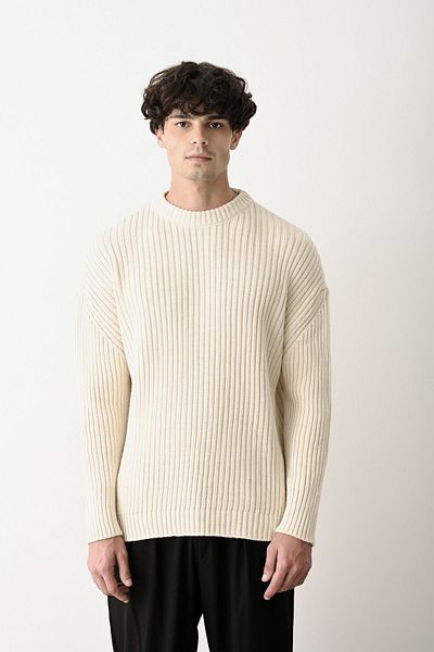 İLKCET MODA Πουλόβερ Unisex με χοντρό ραβδώσεις