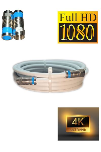 Amstrad RG6-U6 4K/FULL HD/3D SAF ÇELİK F KONNEKTÖRLÜ ANTEN UYDU KABLOSU 7 METRE