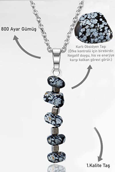 Erilsa قلادة من حجر السج الثلجي المعتمد من الحجر المكسور