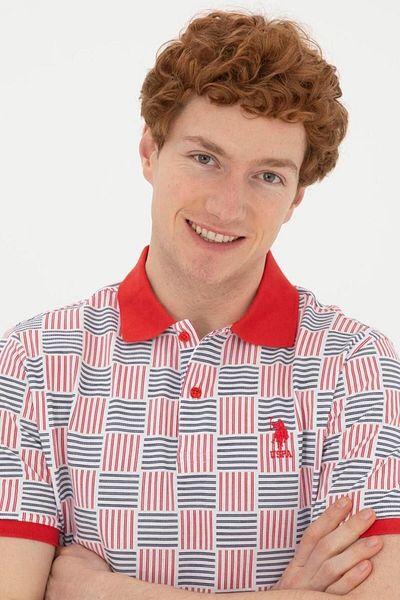 U.S. Polo Assn. Tricou cu model roșu pentru bărbați