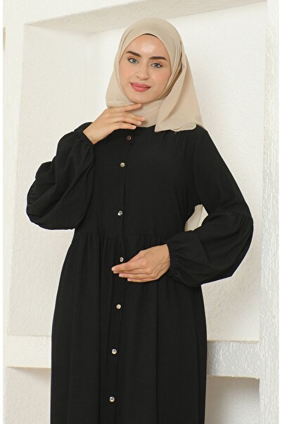 sefamerve Burümcük Fabric Judge Collar Ferace 1022-04 Black