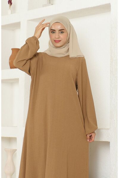 sefamerve Šaty Mink Mevlana – zavinutá látka, elastický rukáv 1025-04