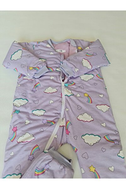 swan butik Kız - Erkek Çocuk Paçalı Dolgu Uyku Tulumu 2,5 Tog Iç Dışyüzeyi %100 Pamuk Penye 2 4 6 8 10 12 Yaş