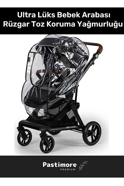 Pastimore Premium Healthy 100% PVC Coating Zippered Ultra Luxury Baby Stroller Wind Dust Protection Raincoat