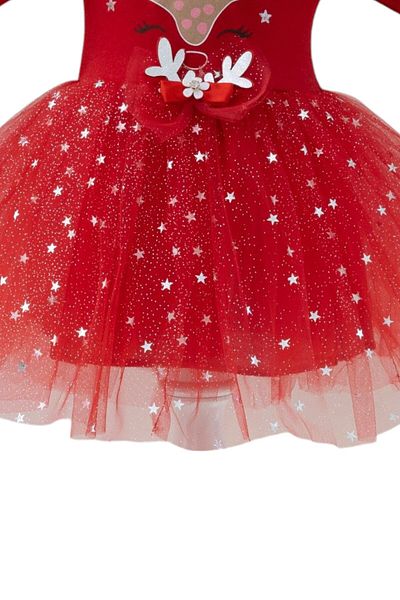 Pivami Christmas Baby Dress with Tutu and Deer Christmas Dress