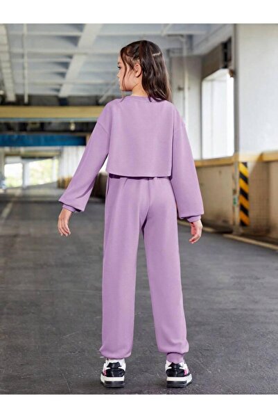 Machetta Oversize Crop Tracksuit for Girls - 3-Piece Set