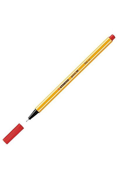 Stabilo Felt Tip Thin Pen 88 Point 0.4 mm Red 88/40 - Pack of 10