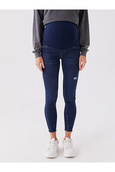 LC Waikiki Standard Fit Straight Pocket Detailed Maternity Rodeo Jean Trousers with Abdomen Panels
